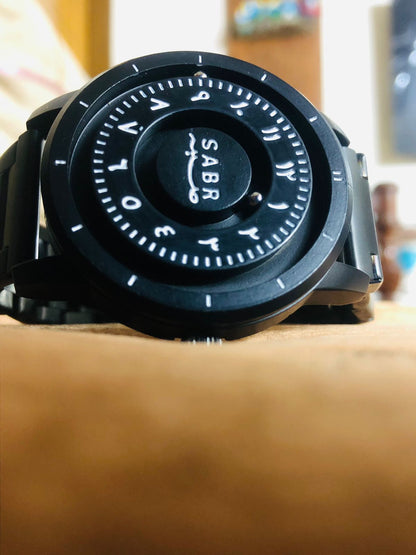 SABR BLACK Arabic Watch - METAL EDITION - The Elegance of Arabic Time