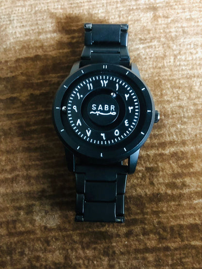 SABR BLACK Arabic Watch - METAL EDITION - The Elegance of Arabic Time